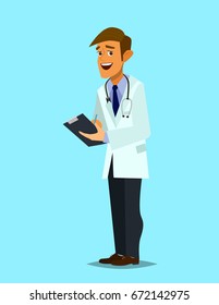 Character doctor. Vector illustration in flat style.