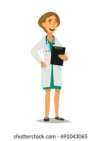 Character doctor. Vector illustration in flat style.