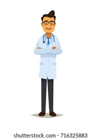 Character doctor. Vector illustration in flat style.