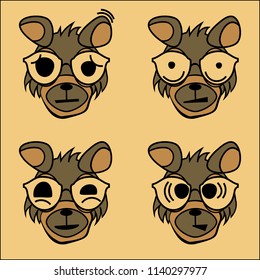 The character of the dog with emotions - fear, fright, shyness, surprise, can be used as emoticons. 2D graphics, or as a sticker.