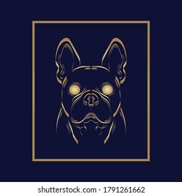 character dog happy vector graphic hand line art logo symbol doggy illustration animal puppy icon gold sketch cute pet smile