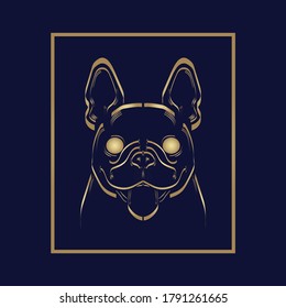 character dog happy vector graphic hand line art logo symbol doggy illustration animal puppy icon gold sketch cute pet smile