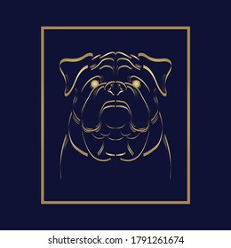 character dog happy vector graphic hand line art logo symbol doggy illustration animal puppy icon gold sketch cute pet smile