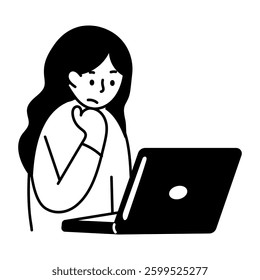 A character doing distance study, a hand drawn illustration 