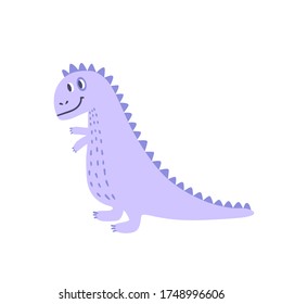 The character is a Doodle-style dinosaur. A character for children. . Vector illustration