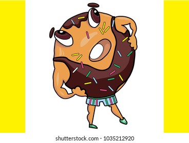 Character doughnut, athlete. Can be sweet and in sports form.