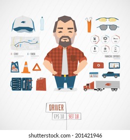 Character driver vector illustration