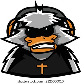 un pato de carácter con gafas negras