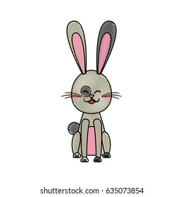 character easter rabbit happy celebration