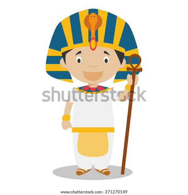 古代エジプトのファラオンとして伝統的な服装をしたエジプト人のキャラクター ベクターイラスト Kids Of The World Collection のベクター画像素材 ロイヤリティフリー