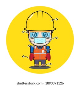 character electrician vector to work checklist