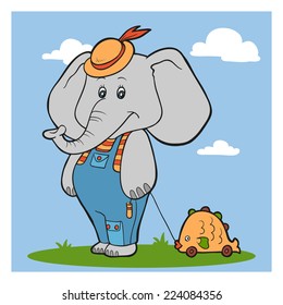 Character: elephant and toy