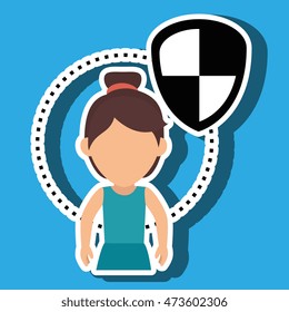 character emblem secure protection vector illustration eps 10