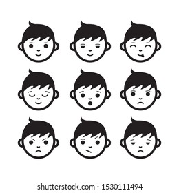 Character Emojis icon set. Universal set of character emojis for website design and development, app development - Illustration