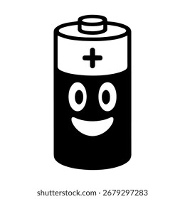 character emotion battery joy vector on white background Vector icon character with emotion