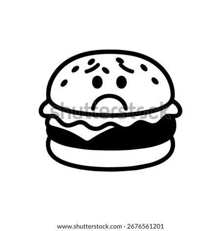 character emotion burger sadness vector on white background
Vector icon character with emotion