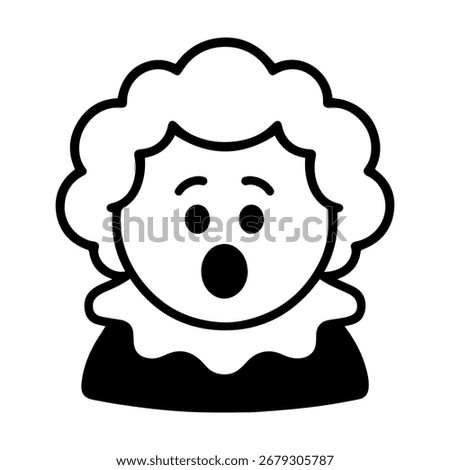 character emotion clown surprise vector on white background Vector icon character with emotion