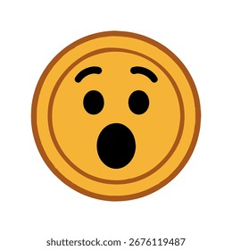personagem emoção moeda vetor surpresa no fundo branco
Caractere de ícone de vetor com emoção