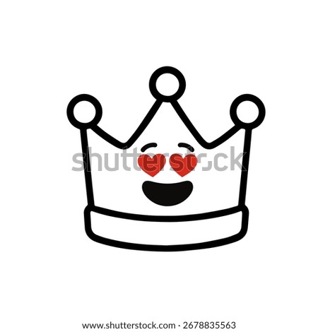 character emotion crown love vector on white background Vector icon character with emotion