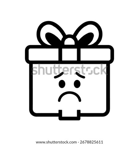 character emotion gift box sadness vector on white background Vector icon character with emotion