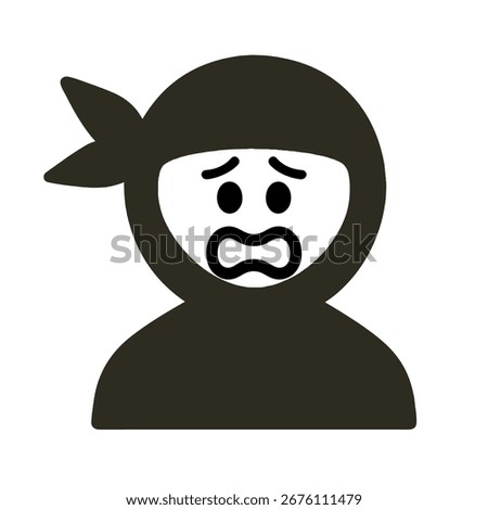 character emotion ninja fear vector on white background
Vector icon character with emotion