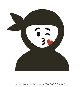 personagem emoção ninja beijo vetor no fundo branco
Caractere de ícone de vetor com emoção