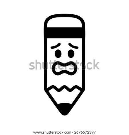 character emotion pencil fear vector on white background
Vector icon character with emotion