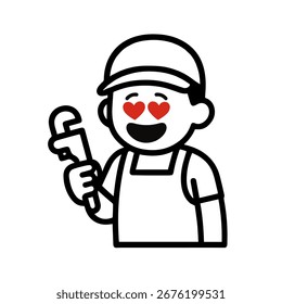 character emotion plumber love vector on white background
Vector icon character with emotion