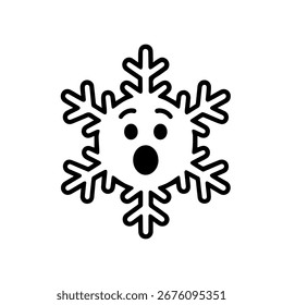 Charakter Emotion Schneeflocke Überraschungsvektor auf weißem Hintergrund
Vektorsymbol-Charakter mit Emotion