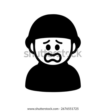 character emotion soldier fear vector on white background
Vector icon character with emotion