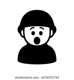 character emotion soldier surprise vector on white background
Vector icon character with emotion