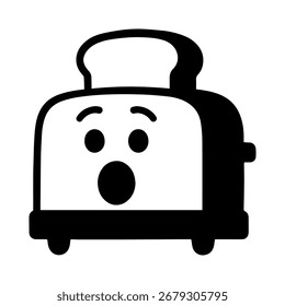 character emotion toaster surprise vector on white background Vector icon character with emotion