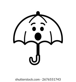 personagem emoção guarda-chuva surpresa vetor no fundo branco
Caractere de ícone de vetor com emoção