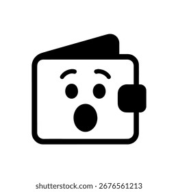 personagem emoção carteira surpresa vetor no fundo branco
Caractere de ícone de vetor com emoção