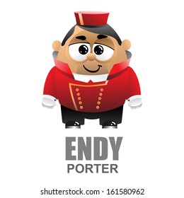 character Endy porter isolated on white background  vector