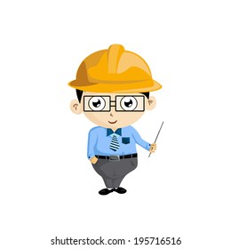 The character of engineer cartoon vector on white background