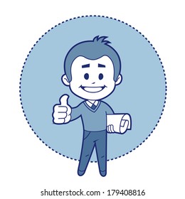 Character engineer says ok! Flat design.