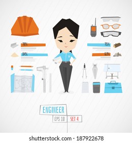 Character engineer vector illustration