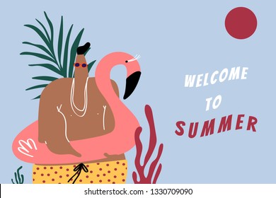 Carácter que disfruta del vector de verano