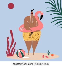 Character enjoying the summertime vector