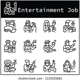 Character of Entertainment  Jobs icon set vector art eps10