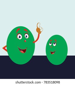 A character of an excited face expression pointing to something above. showing something emoji