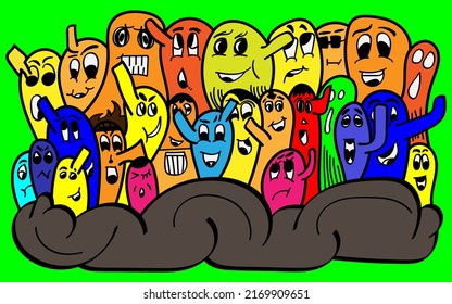 character expression of abstract doodle art
