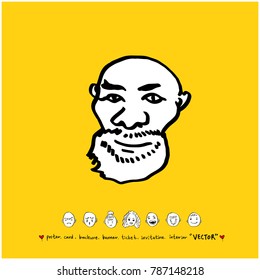 Character expression / Hand drawn face illustrations - vector