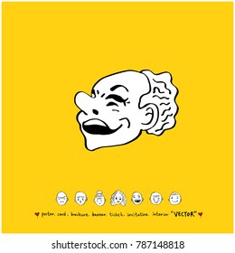 Character expression / Hand drawn face illustrations - vector