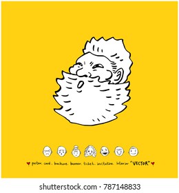 Character expression / Hand drawn face illustrations - vector