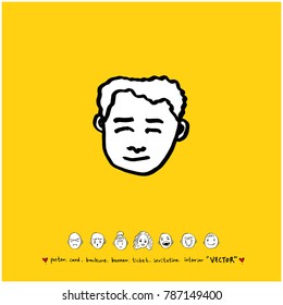 Character expression / Hand drawn face illustrations - vector