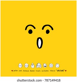Character expression / Hand drawn face illustrations - vector