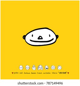 Character expression / Hand drawn face illustrations - vector