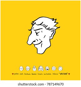 Character expression / Hand drawn face illustrations - vector